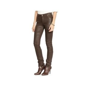 Ralph Lauren Brown Coated Skinny Jeans